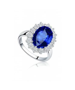 Ring royal blue crystal medaillon