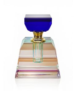 Crystal square perfume bottle blue cap