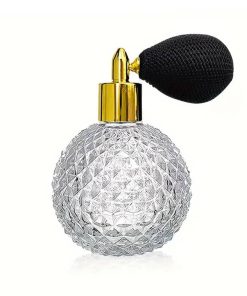 Clear glass spray perfume bottle