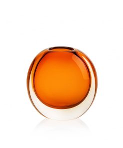 Vase Tao cristal contemporain orange